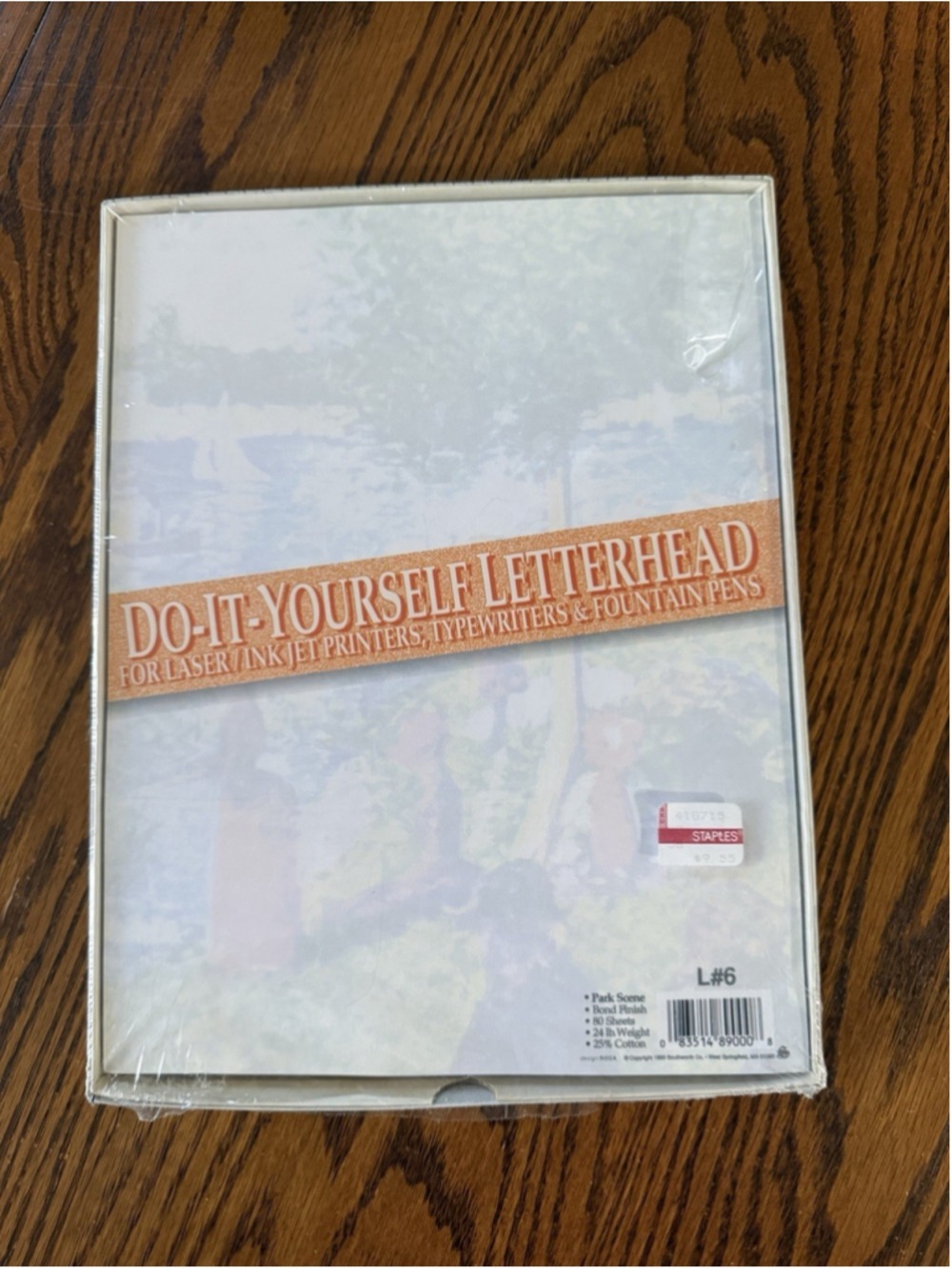 Southworth L#6 Letterhead Park Scene 80 Sheets/24lb/25% Fine Cotton Paper